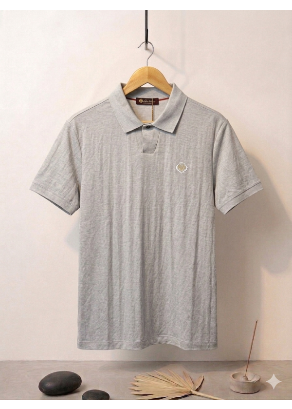  Loro Piana  keten kumaş polo yaka T-Shirt