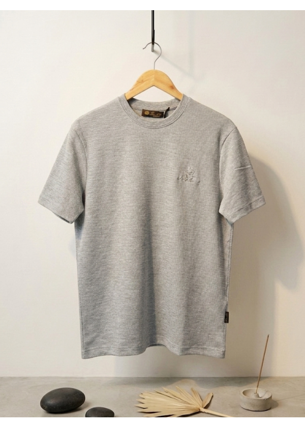 AÇIK Gri Melanj Basic Yün  T-shirt 