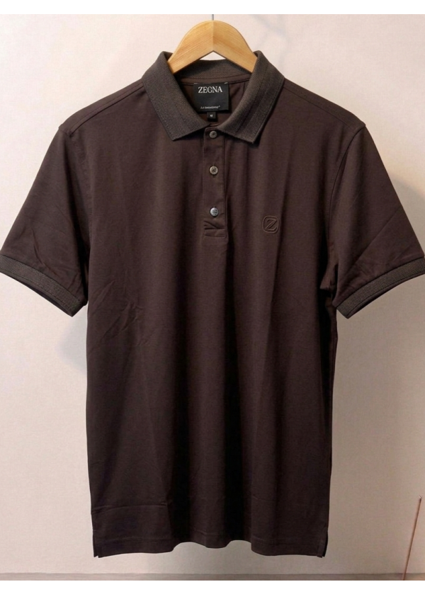 Koyu Kahverengi Polo Yaka T-shirt