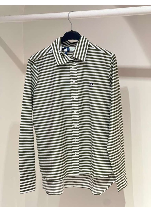 CAMPİONE KALIN HAKİ ÇİZGİLİ GÖMLEK