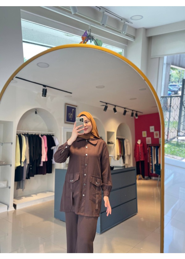 TENCEL KUMAŞ KAHVE RENK TAKIM