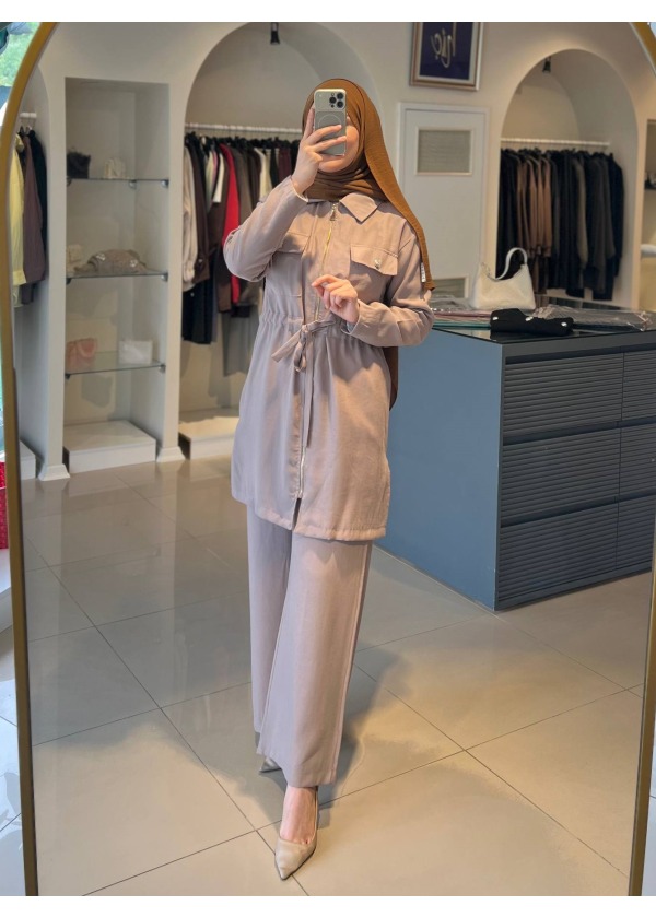 TENCEL KUMAŞ VİZON RENK TAKIM